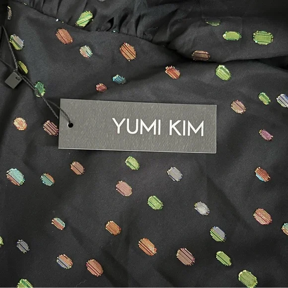 Yumi Kim All or Nothing Sheer Black & Polka Dot Blouse Size S - Picture 4 of 6
